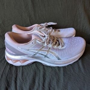 ASICS Women's White and Pink Athletic Shoes